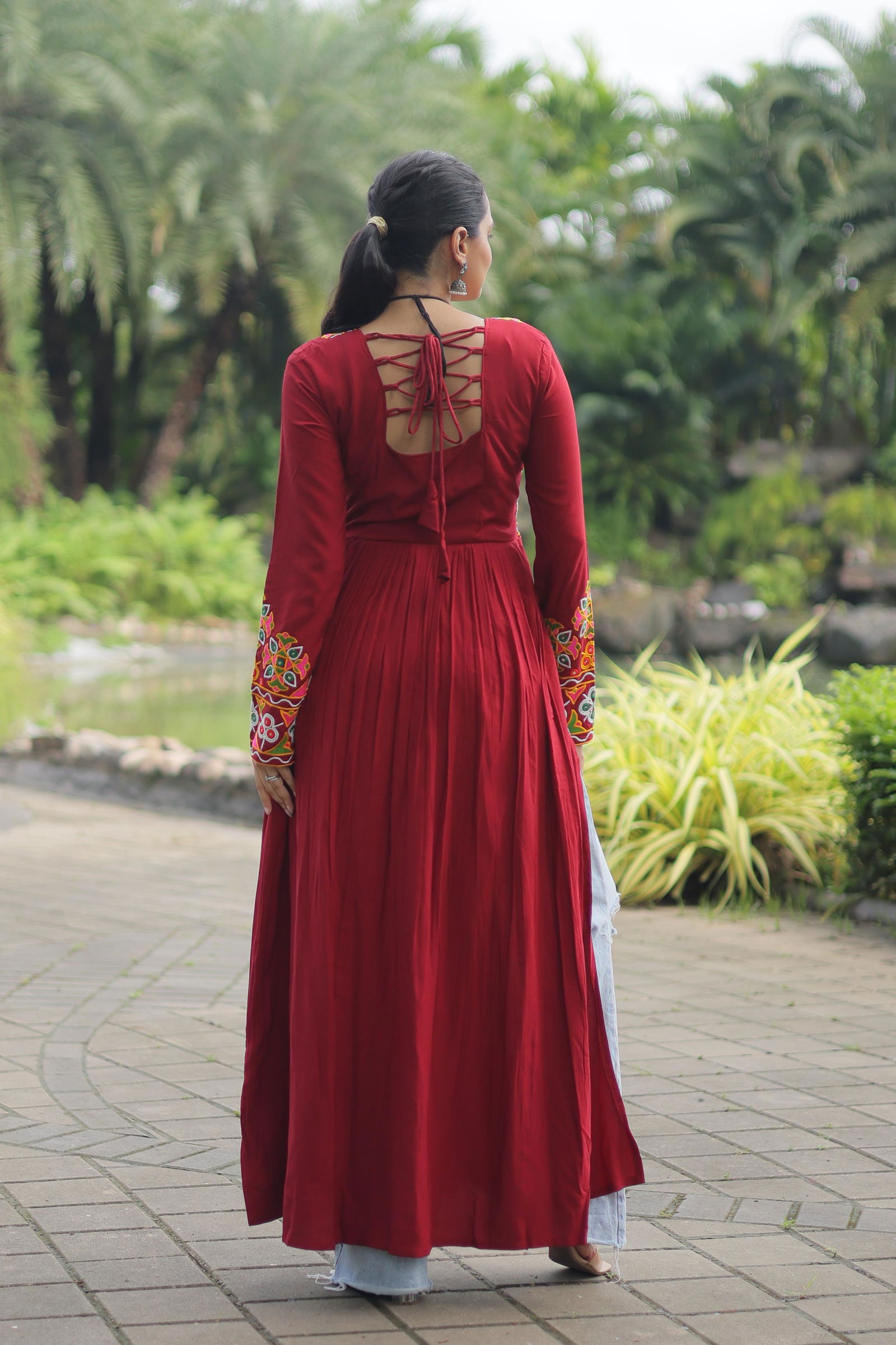KA 1130 Rayon Navaratri Special Gamthi Work Kurti Wholesale Shop In Surat